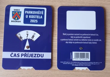 PARKOVACÍ HODINY PRO PARKOVIŠTĚ U KOSTELA V BOZKOVĚ 
