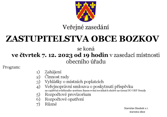 Zasedání zastupitelstva obce
