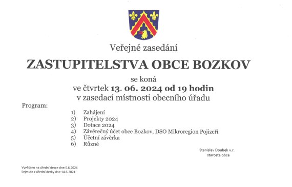 Zasedání zastupitelstva obce
