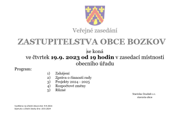Zasedání zastupitelstva 