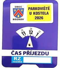 PARKOVACÍ HODINY PRO PARKOVIŠTĚ U KOSTELA V BOZKOVĚ 