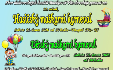 Maškarní plesy 2026